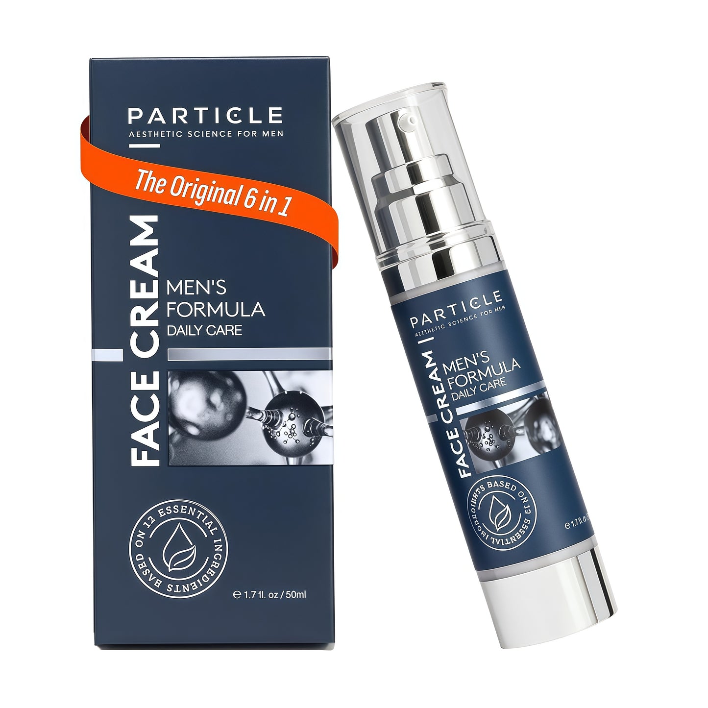 Particle 6-in-1 Face Cream for Men, Men’s Daily Hydrating Moisturizer with Vitamin C, Jojoba Oil, Vitamin E & Hyaluronic Acid, Skin Care Routine, Healthy Skin Support, Pack of 1, 1.7 FL OZ